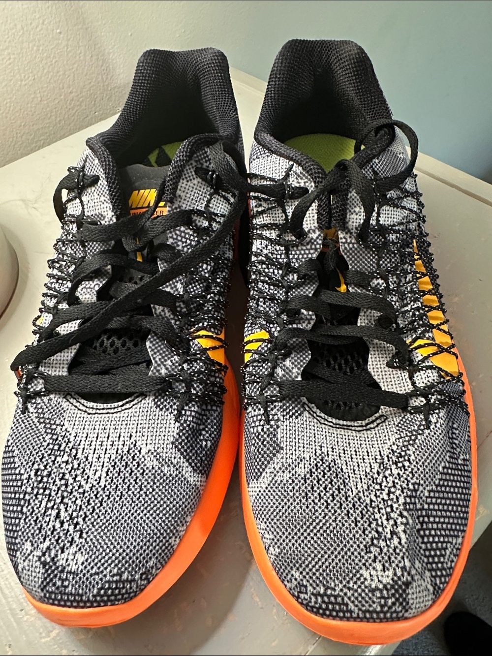 Nike Black, White & Orange Knit Sport Sneakers